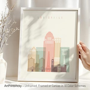 Póster de Louisville, lámina artística, arte mural con el horizonte de la ciudad, decoración de viaje para el hogar, la oficina y regalos de viaje únicos / ArtPrintsVicky