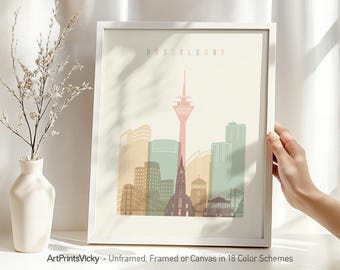 Dusseldorf Poster, Skyline Print, Travel Decor, Personalised City Print | ArtPrintsVicky