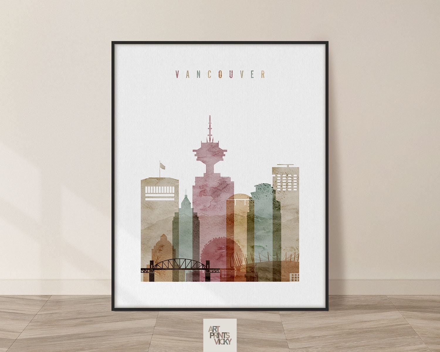 Art & Collectibles Giclée home decor Vancouver skyline wall art