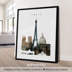 Paris poster, print wall art, Paris Skyline, France cityscape, Travel poster, City print, Travel gifts, Office decor | ArtPrintsVicky