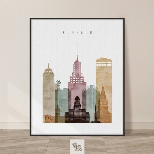 Buffalo Vintage Map Print Buffalo Map New York Map Art Etsy