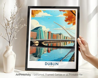 Dublin Poster – Ireland | Dublin Print | Wall Hanging Irish Travel Artwork for Home Decor or Gift