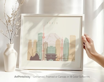 Tokyo Poster, Skyline Print, Japan Wall Art for Homes, Offices, and Unique Travel Gifts | ArtPrintsVicky