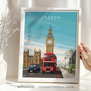 London Travel Poster: Vintage Style Wall Art