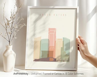 Grand Rapids Art Print, Poster Skyline, Travel Decor, Personalised City Print | ArtPrintsVicky