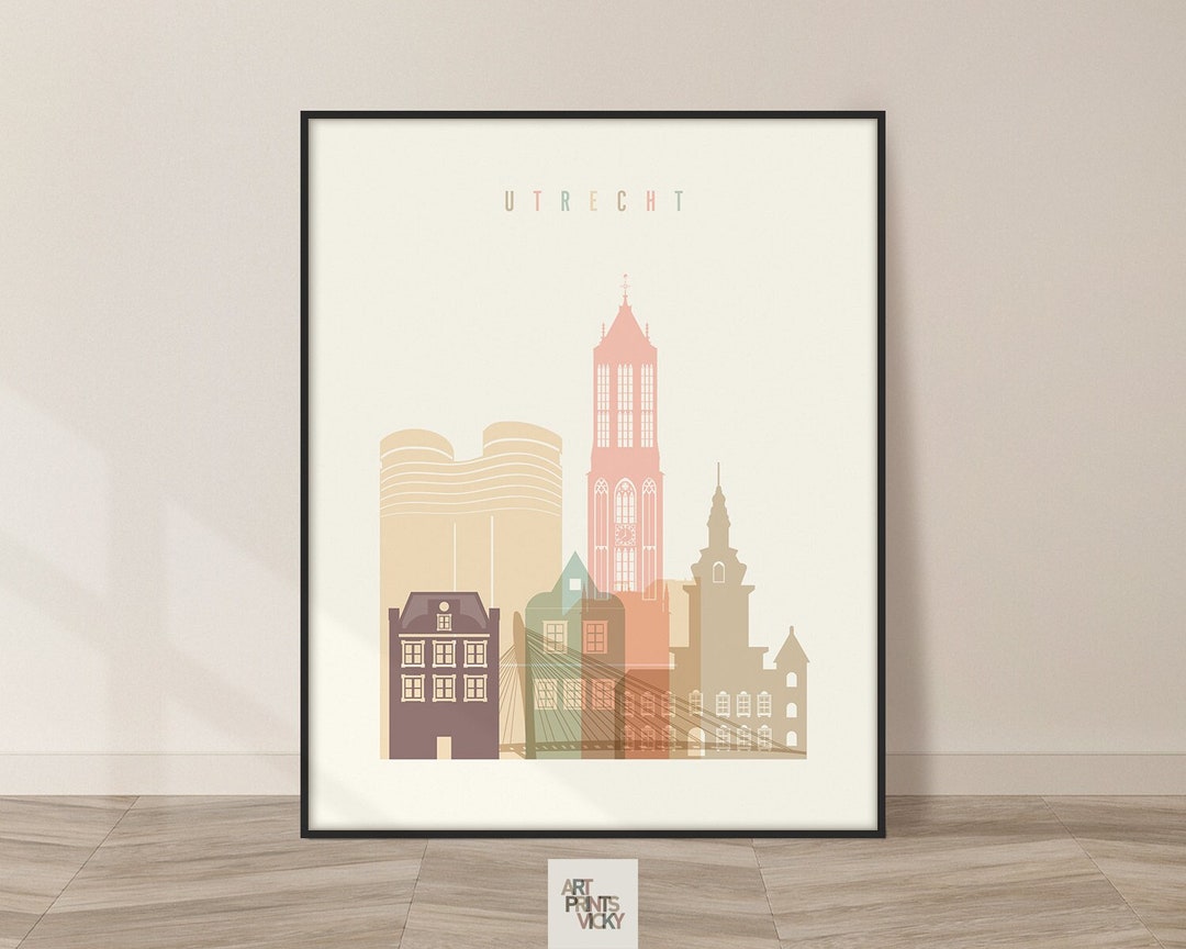 Utrecht Art Print Utrecht Poster Utrecht Skyline Wall Art Etsy