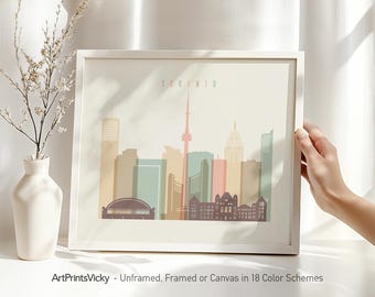 Toronto art, Toronto print, Toronto poster, Toronto skyline wall art, Canada cityscape, City print, Home Decor | ArtPrintsVicky