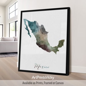 Mexico map poster print | Personalised gifts wall art | Decor for home and office | ArtPrintsVicky