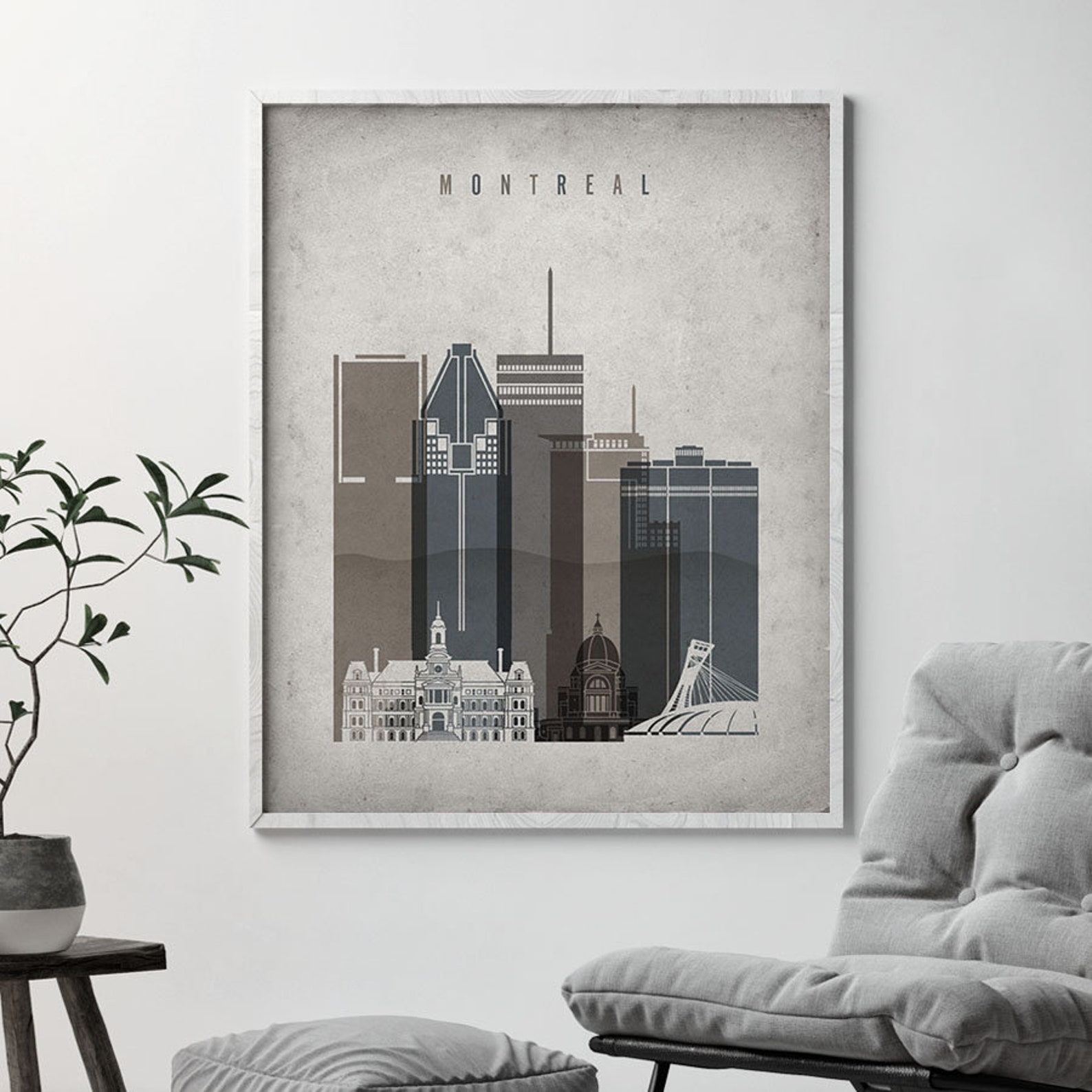 Montreal poster print Montreal Wall art Montreal skyline Etsy
