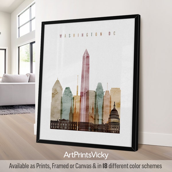 Washington DC art print, Travel poster, City print, Travel gifts, Office decor | ArtPrintsVicky