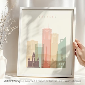Caracas Skyline Poster: Venezuela Travel Print, Modern Architecture