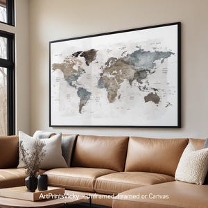 Weltkarte Wand Kunst Druck, Weltkarte Poster, Travel Map Print | ArtPrintsVicky