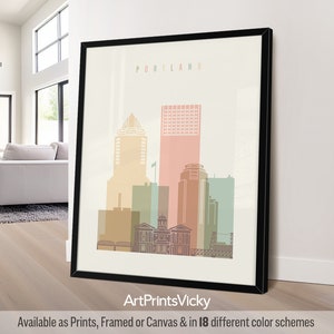 Portland print, wall art poster, Portland OR skyline, city travel print, Personalised print | ArtPrintsVicky