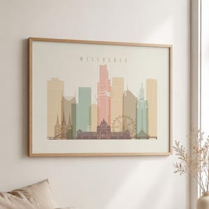 Lámina decorativa de Melbourne, pósteres de paisajes urbanos de Victoria, Australia, regalos de viaje imagen 3