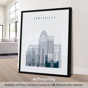 Louisville skyline poster, Louisville wall art print, travel print, city print, personalised gift | ArtPrintsVicky