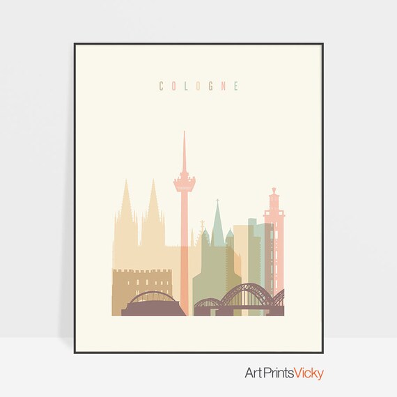 Cologne Art Print Cologne Poster Cologne Wall Art Germany Etsy