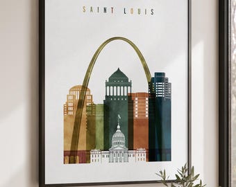 St. Louis Wall Art, Print Poster, Skyline Decor
