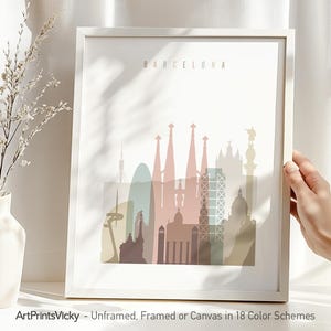 Barcelona Skyline Print: Sagrada Familia, Gaudi Architecture