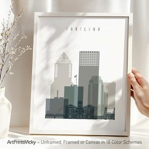 PortlandOregon Druck, Wandkunstplakat, Portland ODER Skyline, Stadtreisedruck, personalisiertes Geschenk | ArtPrintsVicky