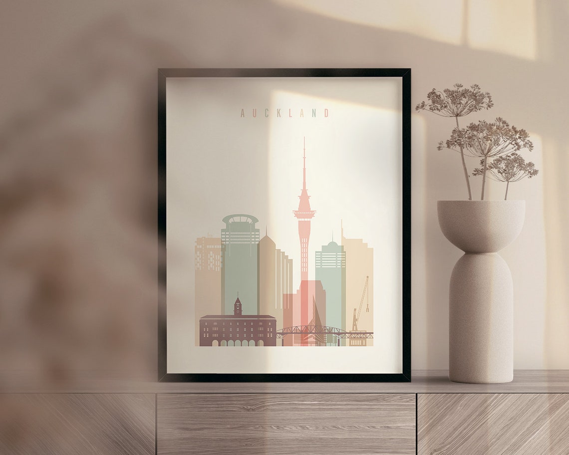 Auckland Print Poster Wall Art Auckland New Zealand Etsy