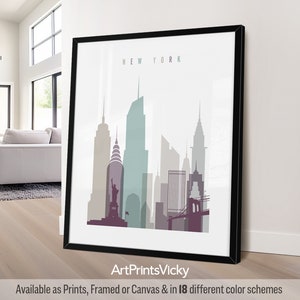 New York poster, Skyline print, NYC Wall Art, for Homes, Offices, and Unique Travel Gifts | ArtPrintsVicky