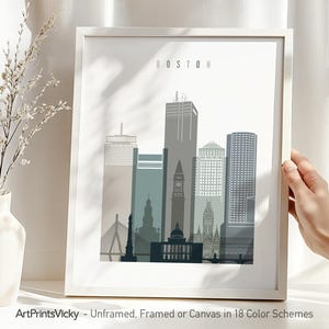 Boston Skyline Print: Massachusetts Cityscape Wall Art