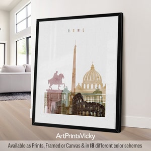 Rome print, poster, Italy Wall Art, Travel poster, City print, Travel gifts, Office decor | ArtPrintsVicky