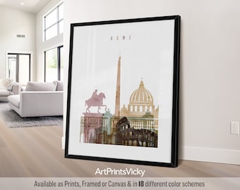 Rome print, poster, Italy Wall Art, Travel poster, City print, Travel gifts, Office decor | ArtPrintsVicky