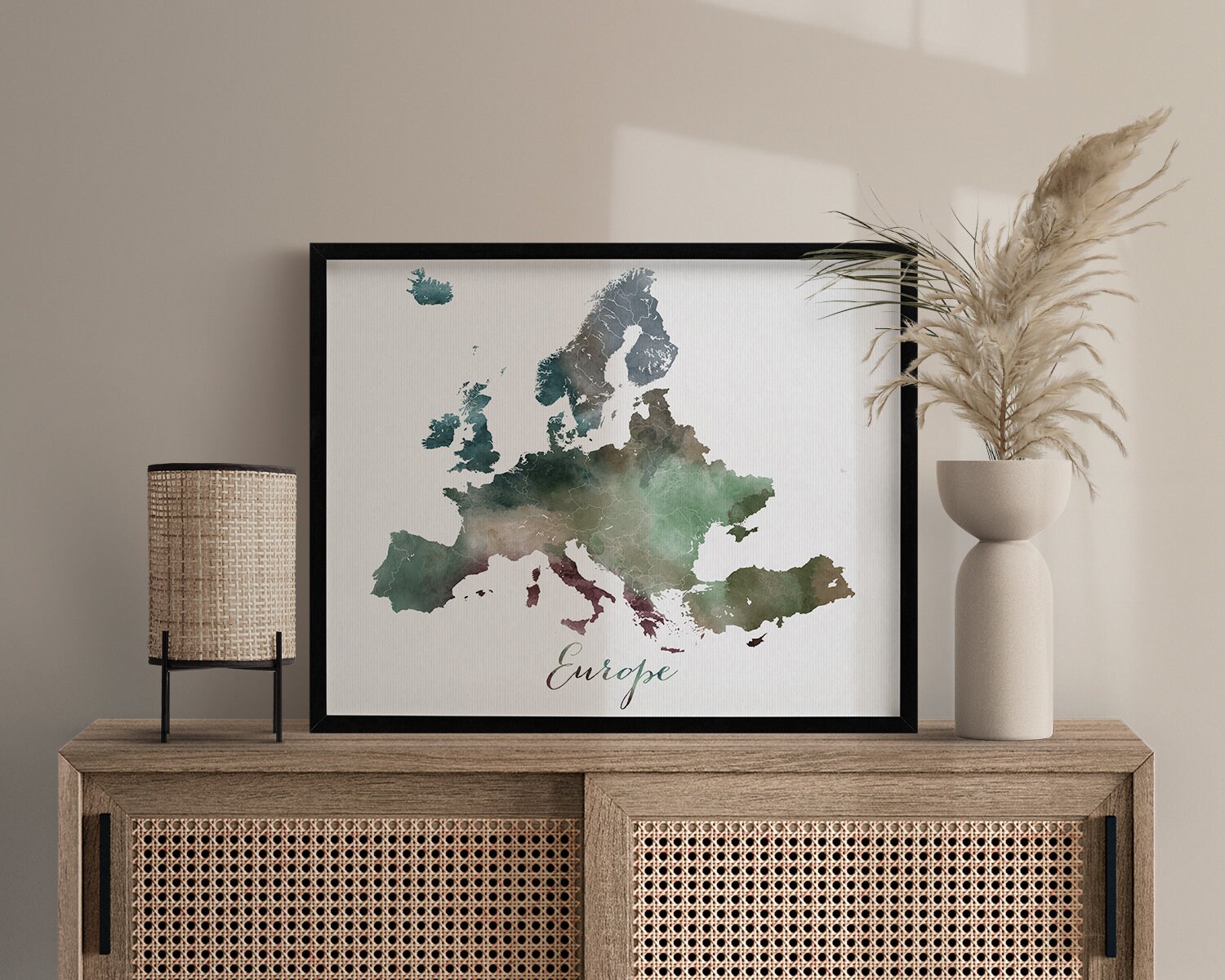 Europe Map Europe Art Print Europe Map Watercolor Poster Etsy UK