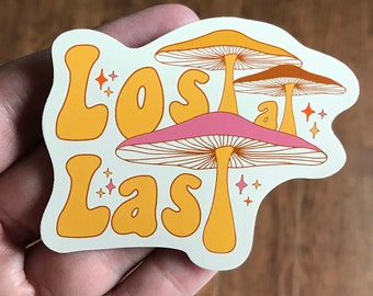 WATERPROOF STICKER Lost at Last Mushroom Decal for nature camping gear, rear Car Window, or Cargo Box