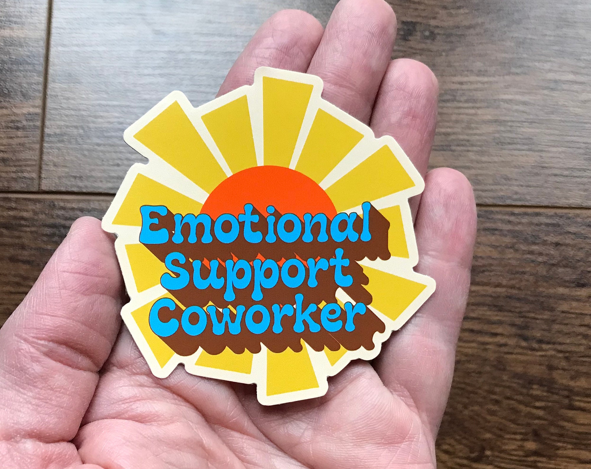 WATERPROOF Emotional Support Coworker Sticker, Retro-style Gift for Co  Worker 