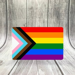 WATERPROOF Progress Pride Flag Sticker Rainbow LGBTQAA LGBTQ+ Inclusive Car