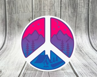 WATERPROOF Bi Flag Subtle Nonchalant Bisexual Pride Peace Sticker