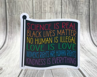 WATERPROOF Science is Real Stickers, Love is Love, Womens Rights, Gift for Her sticker