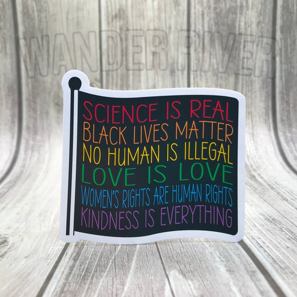 Stickers imperméables Science is Real, Love is Love, Droits de la femme, Sticker cadeau pour elle