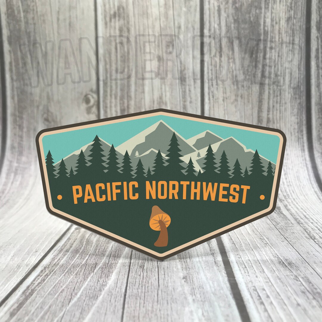 WATERPROOF Pacific Northwest Mountain Mushroom Sticker PNW - Etsy