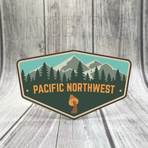 WATERPROOF Pacific Northwest Mountain Mushroom Sticker PNW