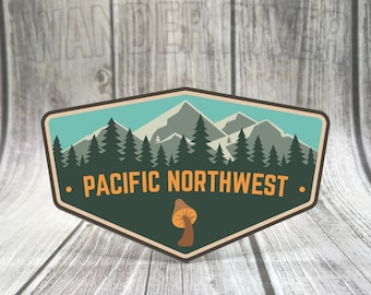 WATERPROOF Pacific Northwest Mountain Mushroom Sticker PNW