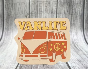 Retro-style Vanlife Sticker Decal WATERPROOF