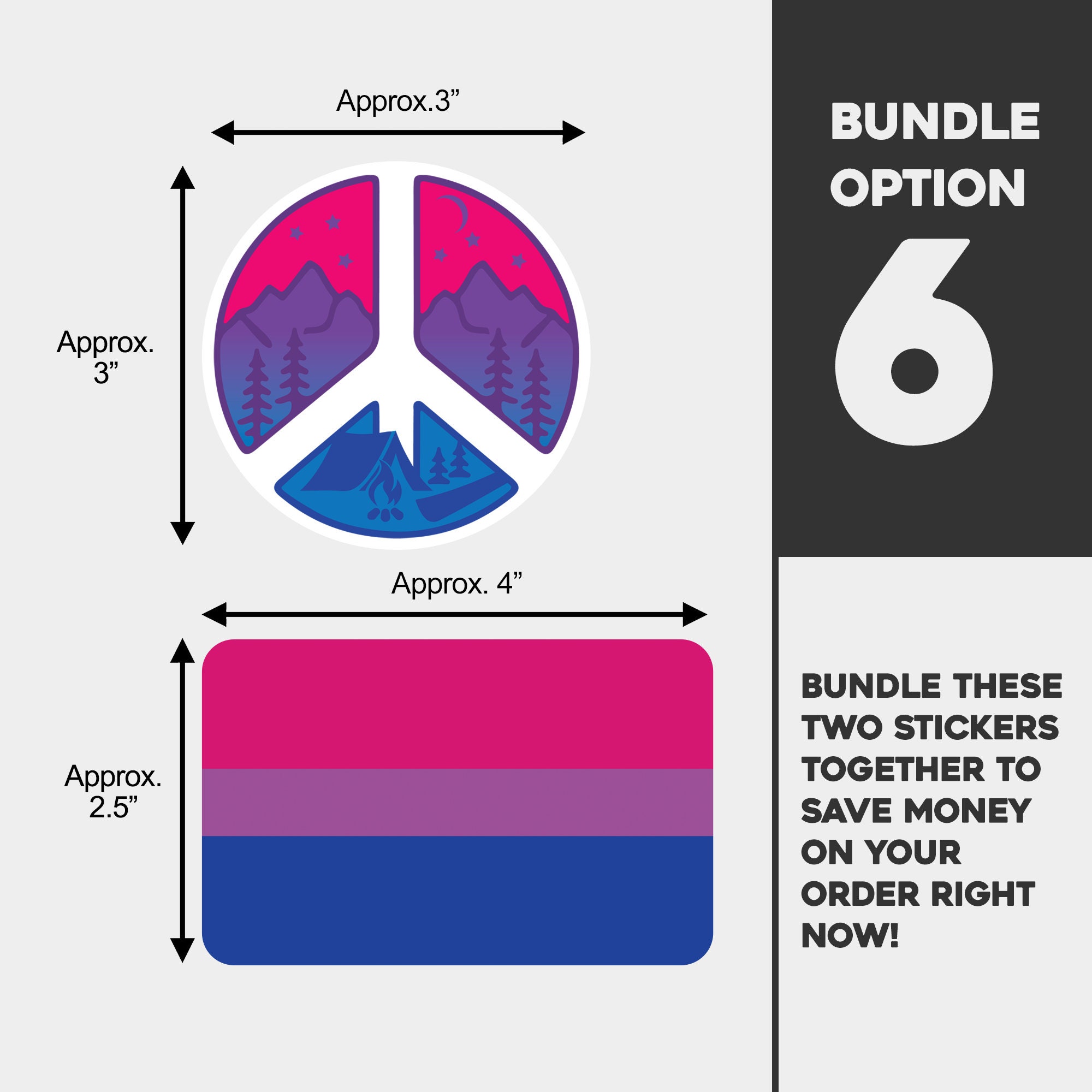 WATERPROOF Bi Pride Bisexual Flag Sticker - Etsy