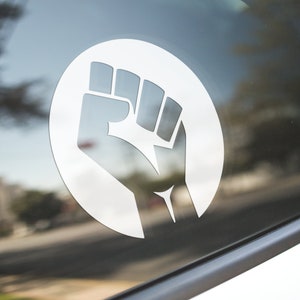 BLM Raised Fist Decal, Black Lives Matter WATERPROOF (similar to a bumper sticker)