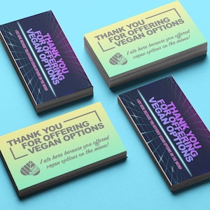 Paquete de tarjetas de invitación para comidas en restaurantes veganos