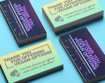 Paquete de tarjetas de invitación para comidas en restaurantes veganos