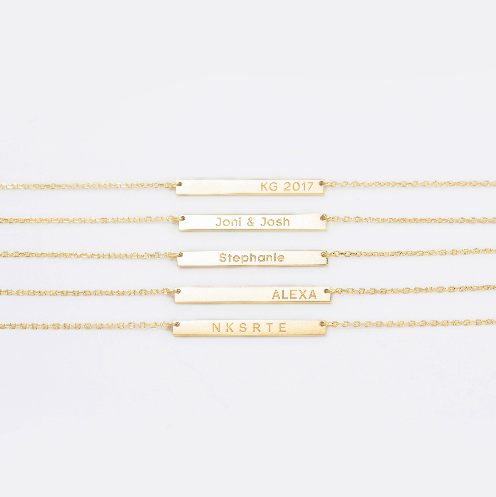 Custom Bar Necklace / Name Plate Necklace / Custom Name Etsy