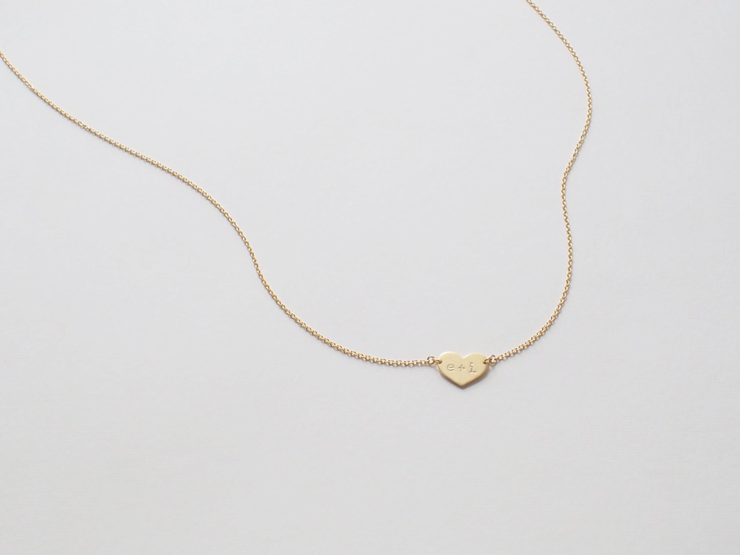 Dainty Heart Necklace Personalized Engraved Initials Heart - Etsy
