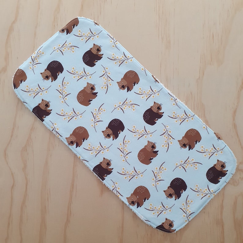 Baby Burp Cloths Quoll Feeding Finch Wombats Toweling Backed 100/% cotton Wipe Cloth Nature Set of 6