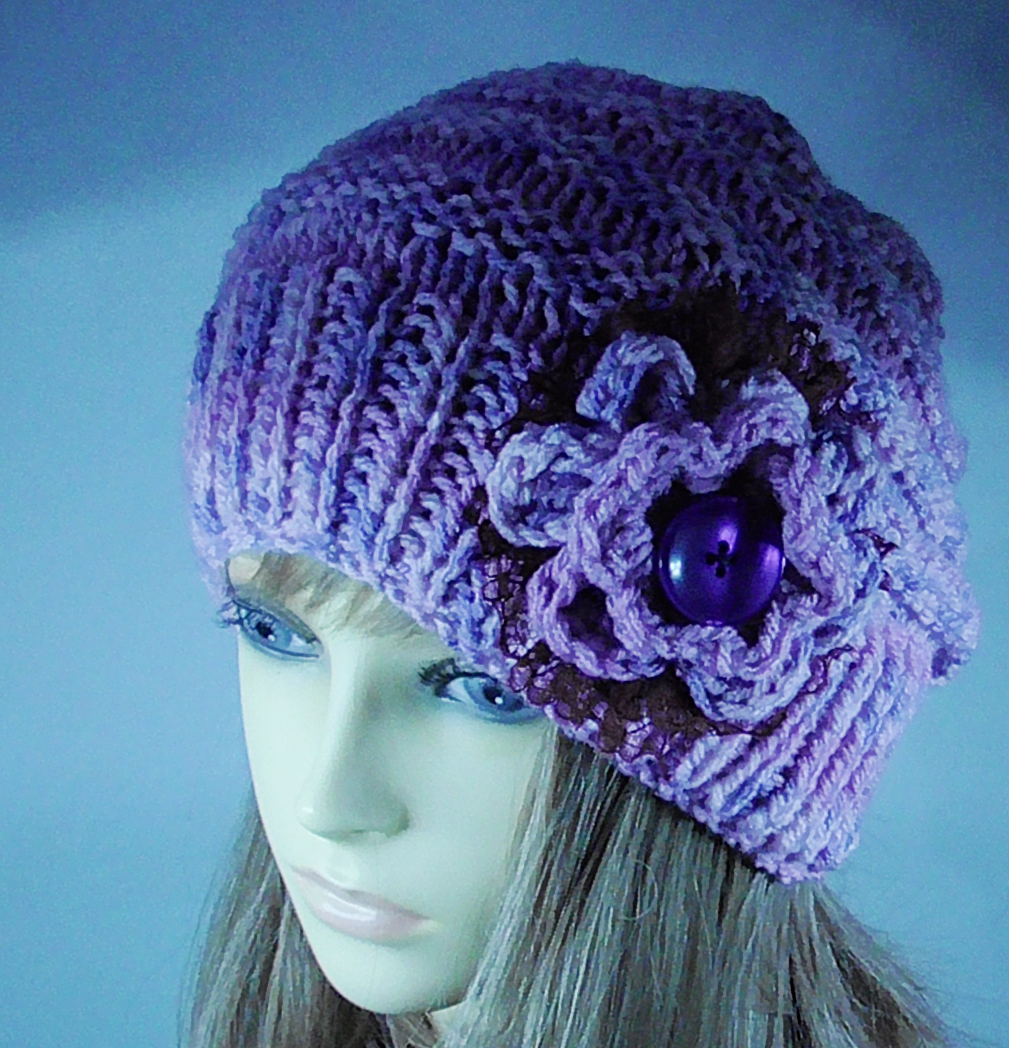 Knitted Hat With Side Flower - Etsy