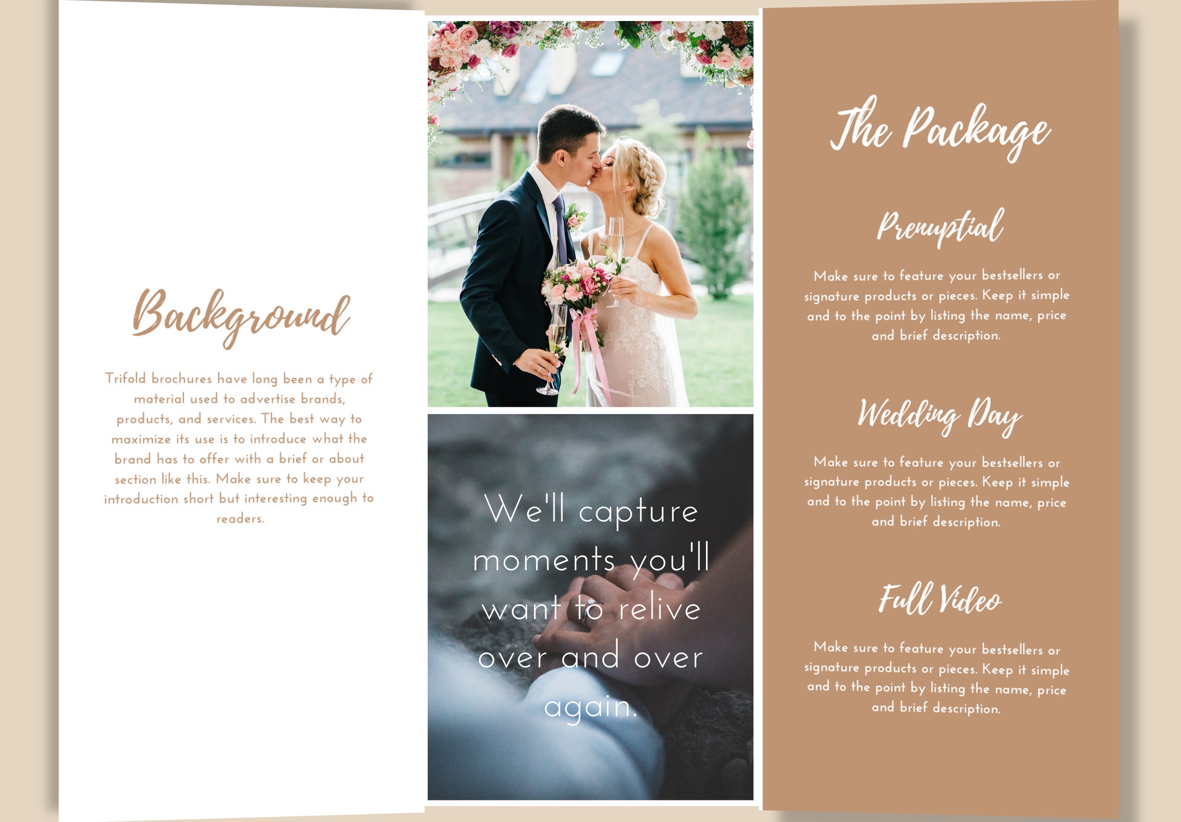 Custom Brochure Template Theme Marriage Canva Brochure Design Etsy