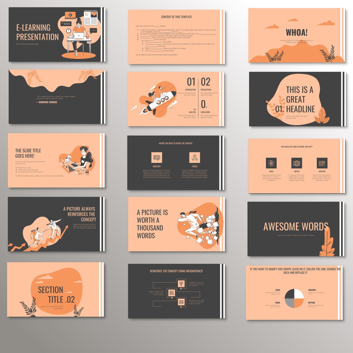 Canva Powerpoint Template Pitch Deck Marketing Plan Etsy