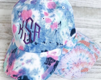 Toddler Hat, Monogrammed Hat tie dye hat, Womens hat, monogrammed tie dye, tie dye womens hat, tie dye toddler hat, Mommy and me tie dye hat